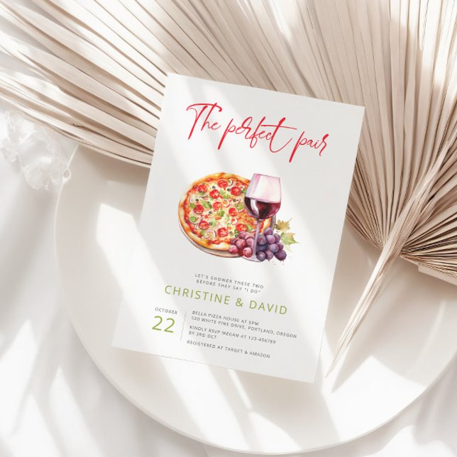 Convite Casal de Par Perfeito de Amor e Vinho (Criador carregado)