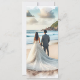 Convite Casal de Praia de Casamento