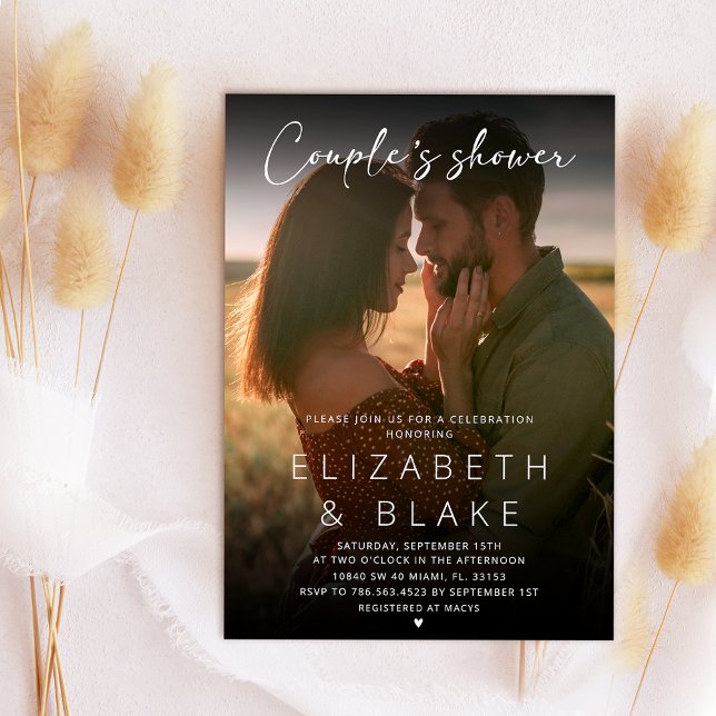 Convite Casal de Script Manuscrito de Foto Moderno (Criador carregado)