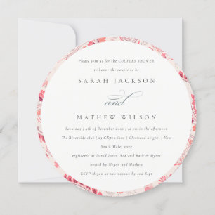 Convite Casal de Tipografia de Paisley Blush Modern