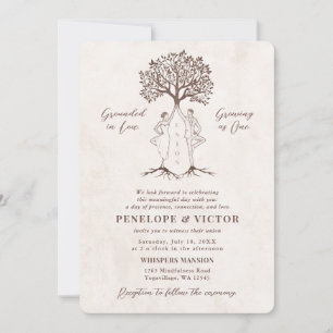 Convite Casal de União Yoga - Árvore da Atenção Plena