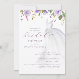 Convite Casal de Vestido Floral Roxo