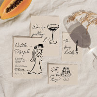 Casal Desenhado à Mão com Estilo Dinheiro Antigo C