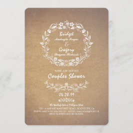 Convite Casal Elegante de Wreath Floral da Vintage