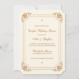 Convite Casal Elegante Vintage Flourish