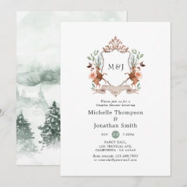 Convite Casal Laurel Crest Monogramas