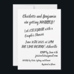 Convite Casal moderno de Chás de tendência para a inscriçã<br><div class="desc">Convite para Chás de Casais de Tendência com Letra de Pincel Preta Moderna</div>