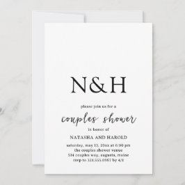 Convite Casal Moderno Natasha Monograma Chá