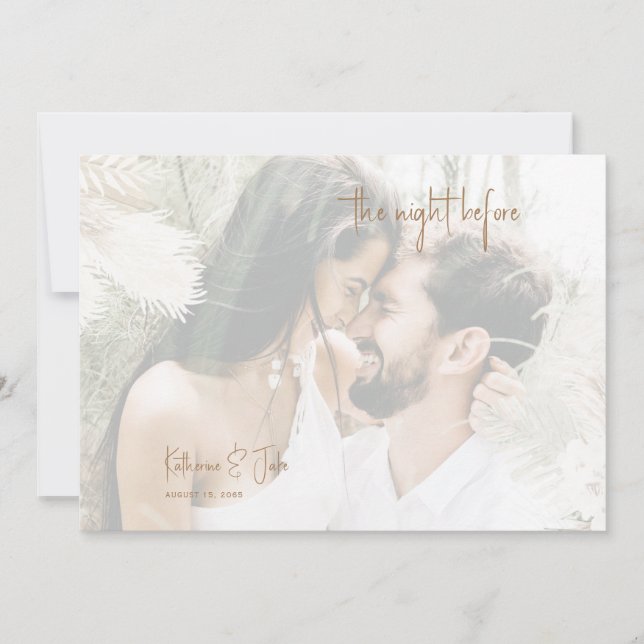 Convite Casal Mudou Foto Pampas Na Noite Anterior (Frente)