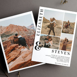 Convite Casal negrito moderno e casamento com a grade de f