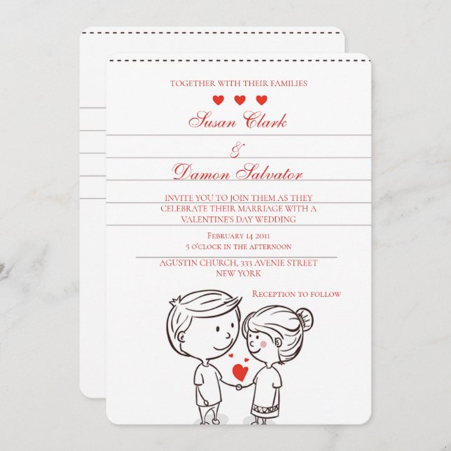 Convite Casal No Dia De Casamento Do Namorados (Frente/Verso)