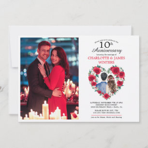 Convite Casal Rosa d'água 10º Aniversário de Casamento