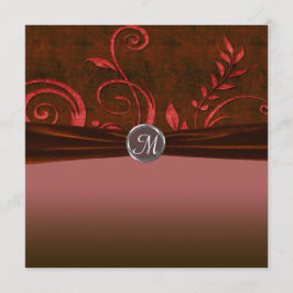 Convite Casal Ruby & Vermelho Velvet Swirl