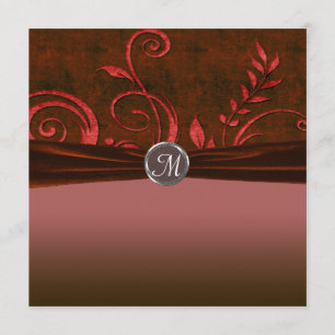 Convite Casal Ruby & Vermelho Velvet Swirl