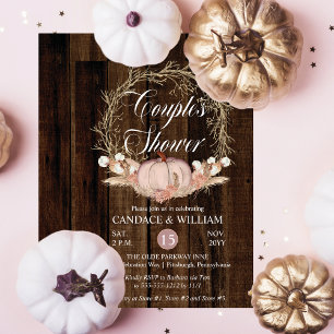 Convite Casal Russo Pumpkin Pampas Wreath Chá
