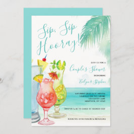 Convite Casal Sip Sip Hooray Tropical Cocktails Chá
