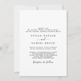 Convite Casal Tradicional Mínimo e Casamento Pai