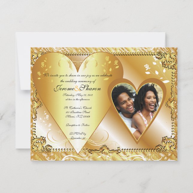 Convite casal, WeddingInvitTemplatePhoto5, &, nós invit… (Frente)