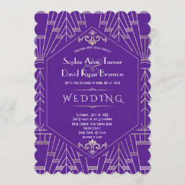 Convite Casamento 1920 Gatsby Excelente Roxo Real