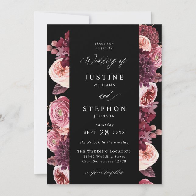 Convite Casamento 8B - Negro (Frente)