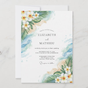 Convite Casamento à Beira-Mar Aqua Blissful