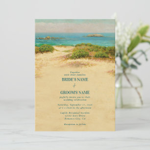 Convite Casamento à Beira-Mar com Aquarela