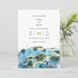 Convite Casamento à beira-mar nas Ilhas Palm Tropicais Min