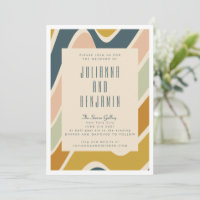 Casamento Abstrato Boho Terroso Redemoinho Ondulad