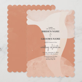 Convite Casamento Abstrato da Boêmia Moderna Terracotta