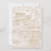 Casamento Abstrato Neutro Monograma Elegante