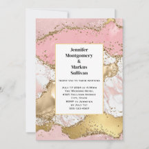 Casamento Abstrato Rosa Dourado Mármore