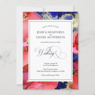 Convite Casamento Abstrato Roxo Elegante