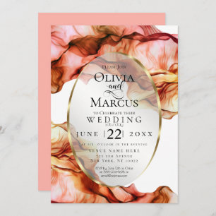 Convite CASAMENTO Abstrato Watercolor Autumn Colunas 6