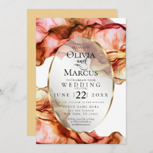 Convite CASAMENTO Abstrato Watercolor Coluna 5