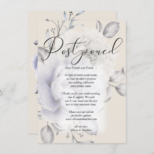 Convite Casamento Adiado de Watercolor Lilac Peony
