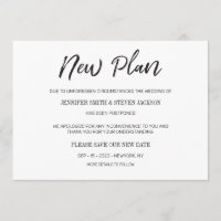 Casamento Adiado "Novo Plano" Escrito à Mão
