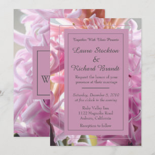 Convite Casamento Adorável de Hyacinth Rosa