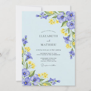Convite Casamento Aéreo Azul Céu na Primavera