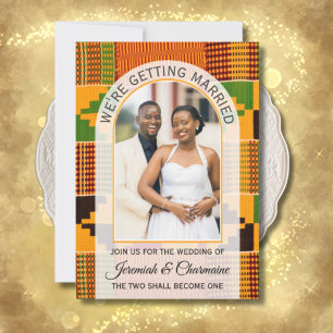 Convite CASAMENTO Africano Ganês Kente NOIVA