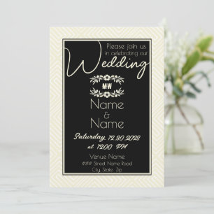 Convite Casamento Africano Tribal Negro e Branco