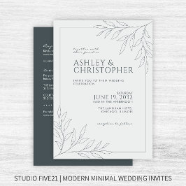 Convite Casamento All-in-One da Folhagem das Cinzas Modern