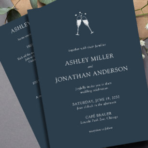 Convite Casamento All-in-One de Elementos Simples Modernos