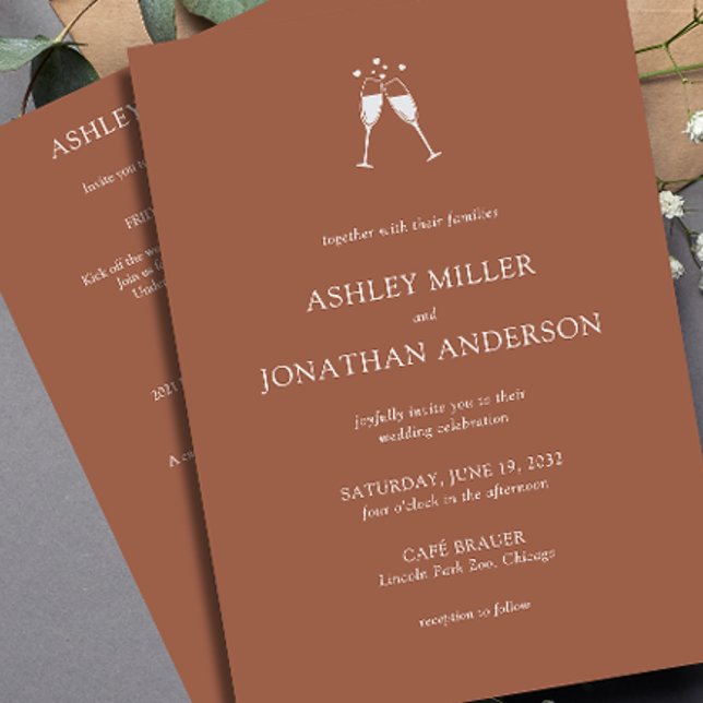 Convite Casamento All-in-One de Elementos Simples Modernos (Criador carregado)