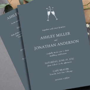 Convite Casamento All-in-One de Elementos Simples Modernos
