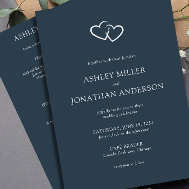 Convite Casamento All-in-One de Elementos Simples Modernos (Criador carregado)