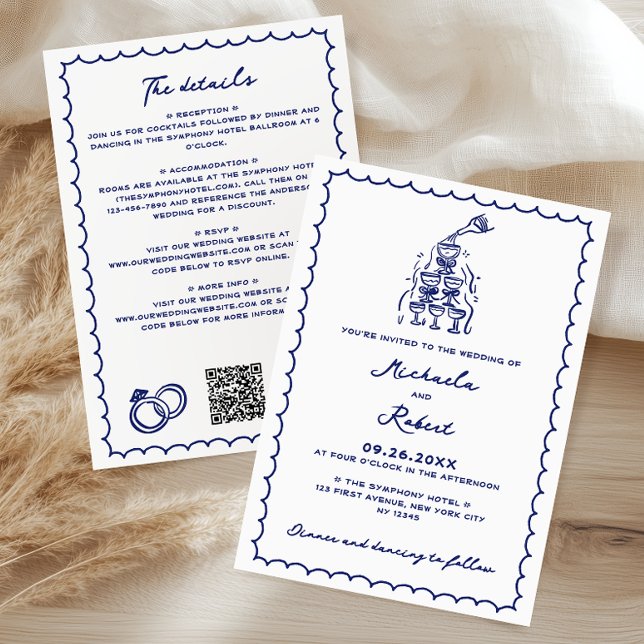 Convite Casamento All-In-One de Portas Escrivíveis Desenha (Criador carregado)