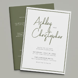 Convite Casamento All-in-One de Script de Tipografia Minim