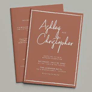 Convite Casamento All-in-One de Script de Tipografia Minim