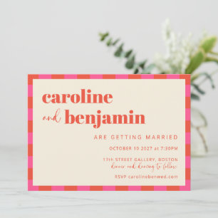 Convite Casamento All-in-One do Quadro de Controlo Laranja