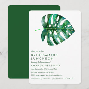 Convite Casamento Almoço de Damas de Honra Monstera Tropic
